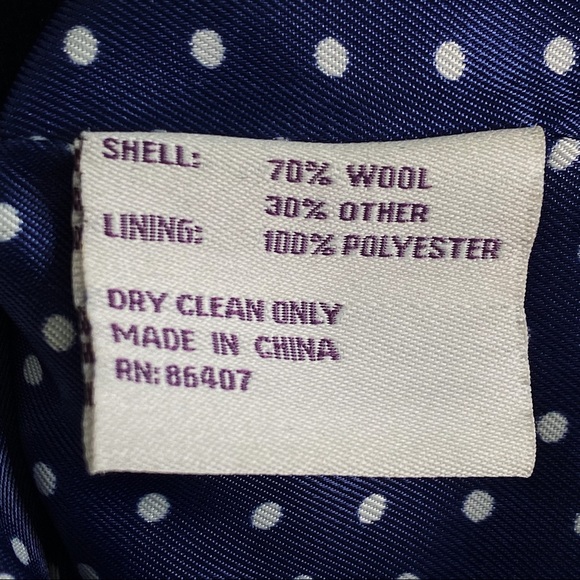 SOLD - MOMO MATERNITY Coat Small Wool Blend Navy Blue - Picture 8 of 16